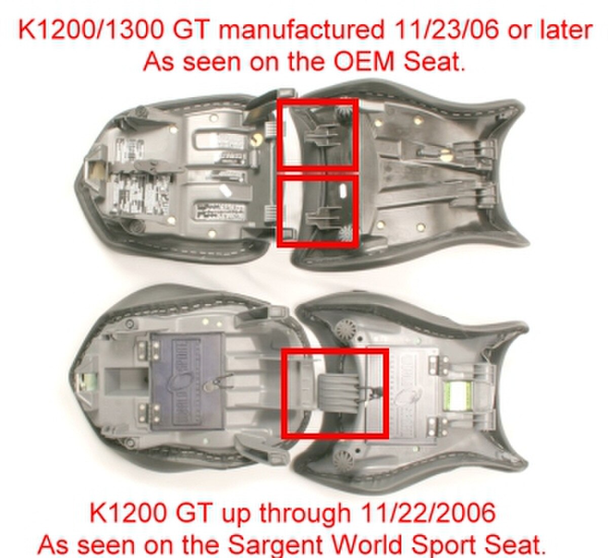 K1200/1300 GT under seat comparison